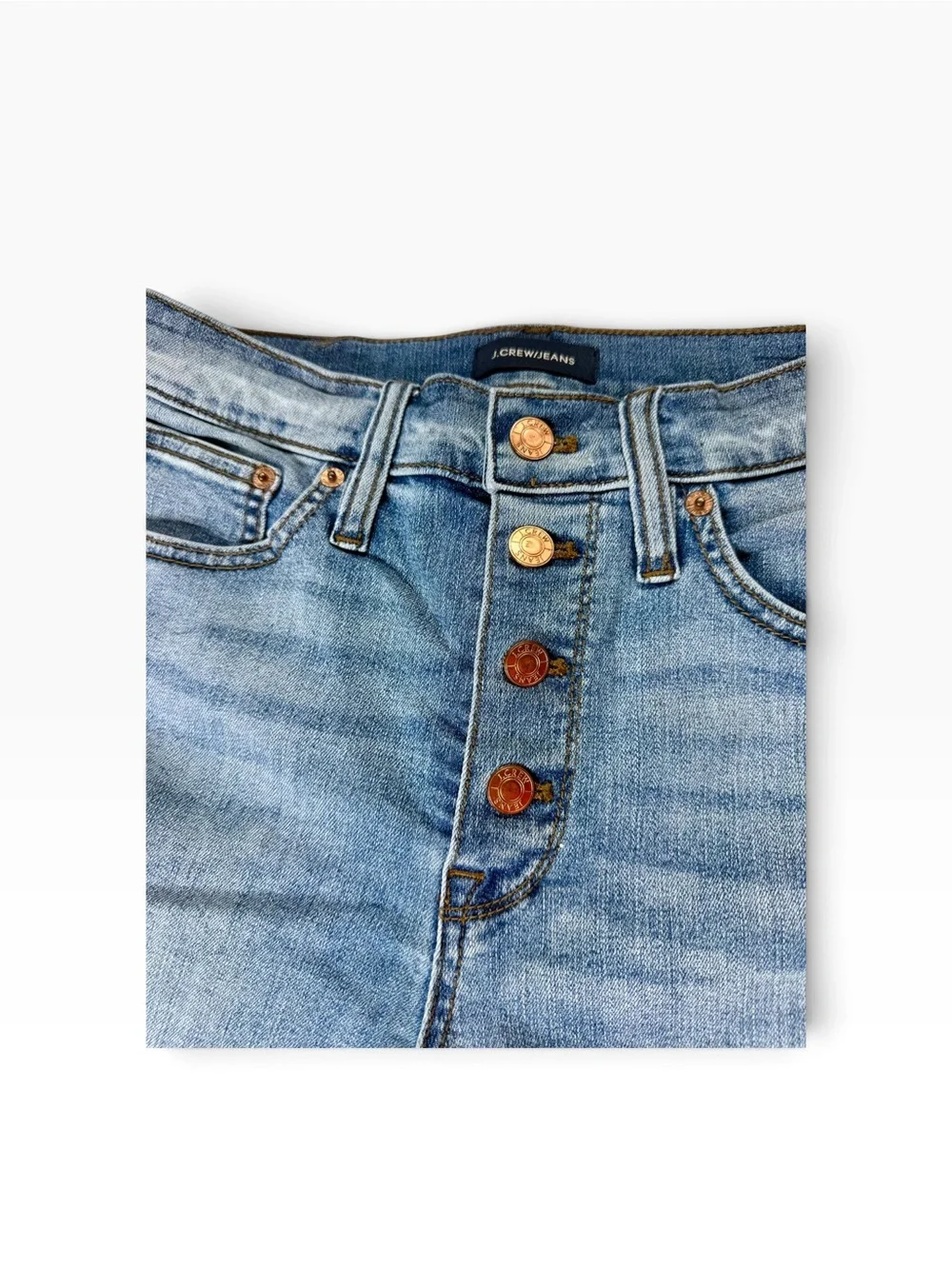 J. Crew Billie Denim Light Blue High-Rise Boot Crop Jeans Size 28
